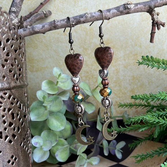 Hearts, Sun & Moon Boho Earrings - Picture 9 of 13